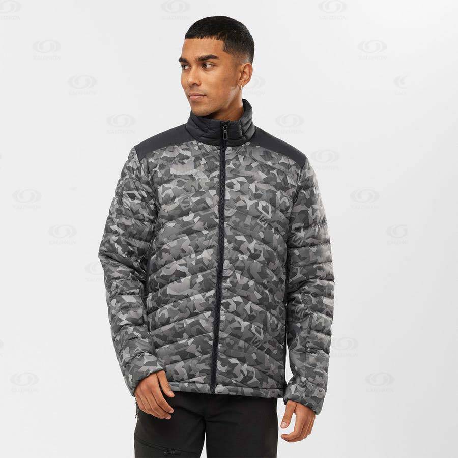 Pánské Softshellová Bunda Salomon Bundy ESSENTIAL XWARM DOWN Bílé Černé | CZ-O2491