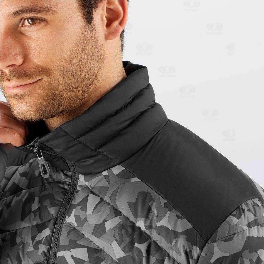Pánské Softshellová Bunda Salomon Bundy ESSENTIAL XWARM DOWN Bílé Černé | CZ-O2491