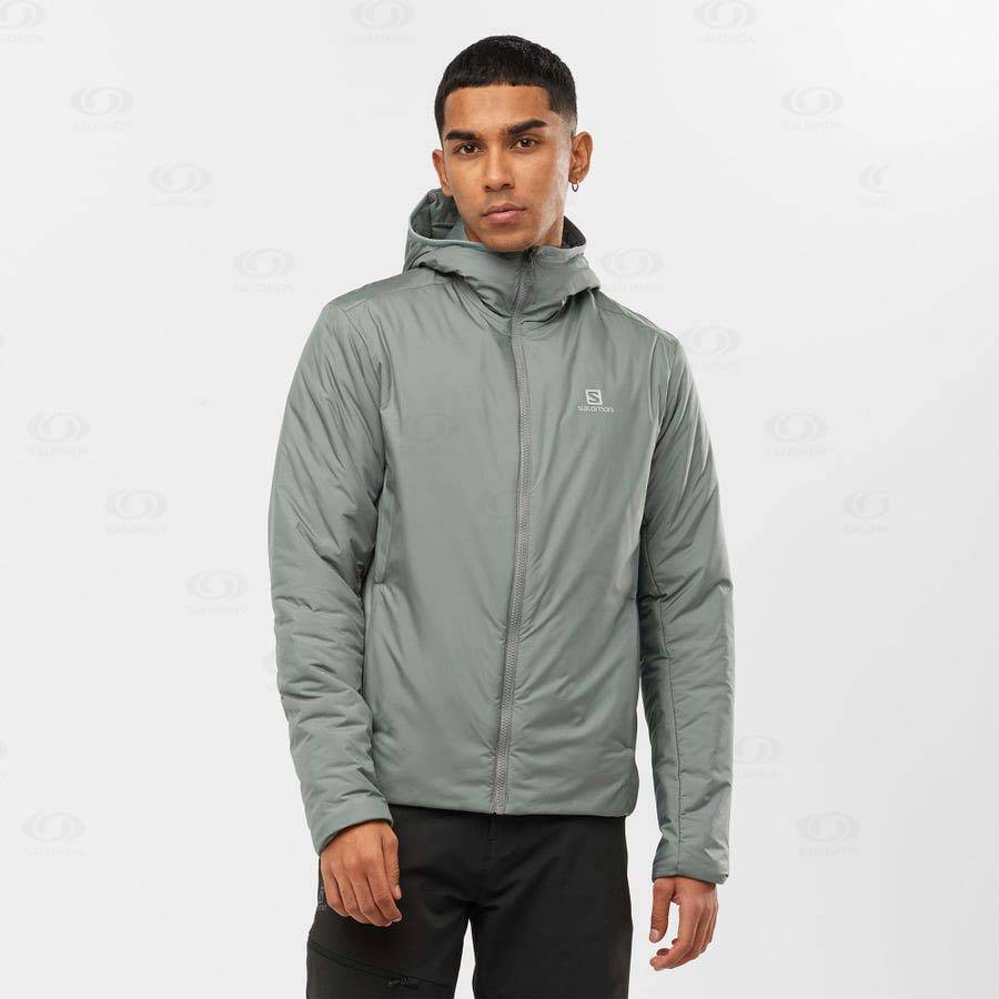Pánské Softshellová Bunda Salomon Bundy OUTRACK INSULATED Olivy Zelené | CZ-S1177