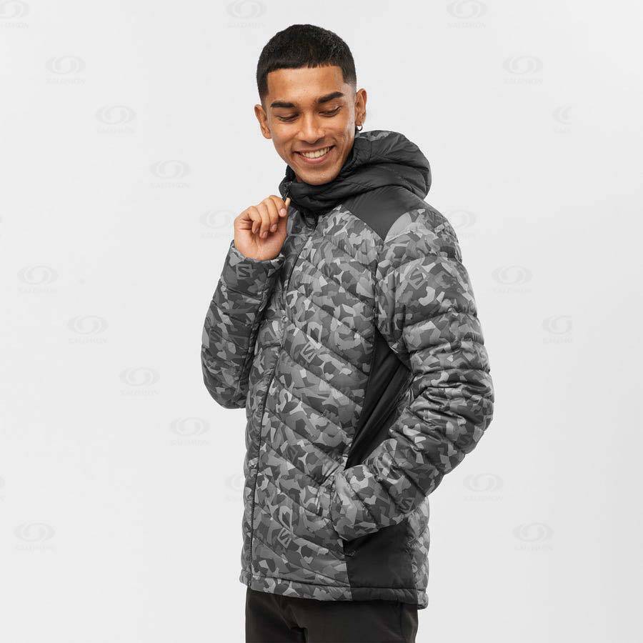 Pánské Softshellová Bunda Salomon Bundy ESSENTIAL XWARM DOWN Bílé Černé | CZ-S1989