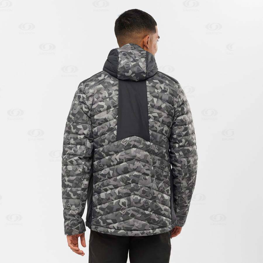 Pánské Softshellová Bunda Salomon Bundy ESSENTIAL XWARM DOWN Bílé Černé | CZ-S1989