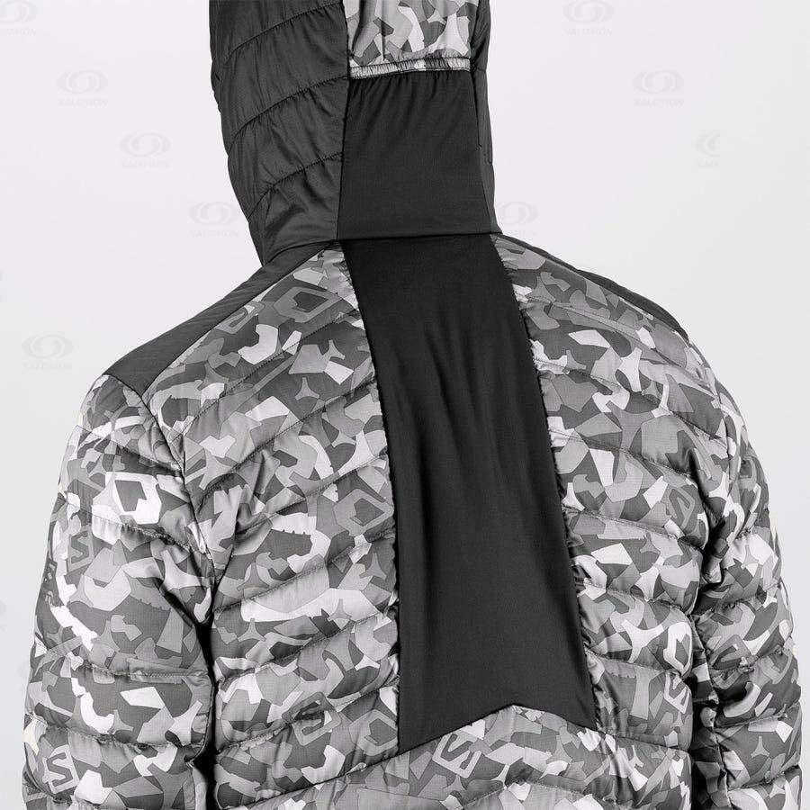 Pánské Softshellová Bunda Salomon Bundy ESSENTIAL XWARM DOWN Bílé Černé | CZ-S1989