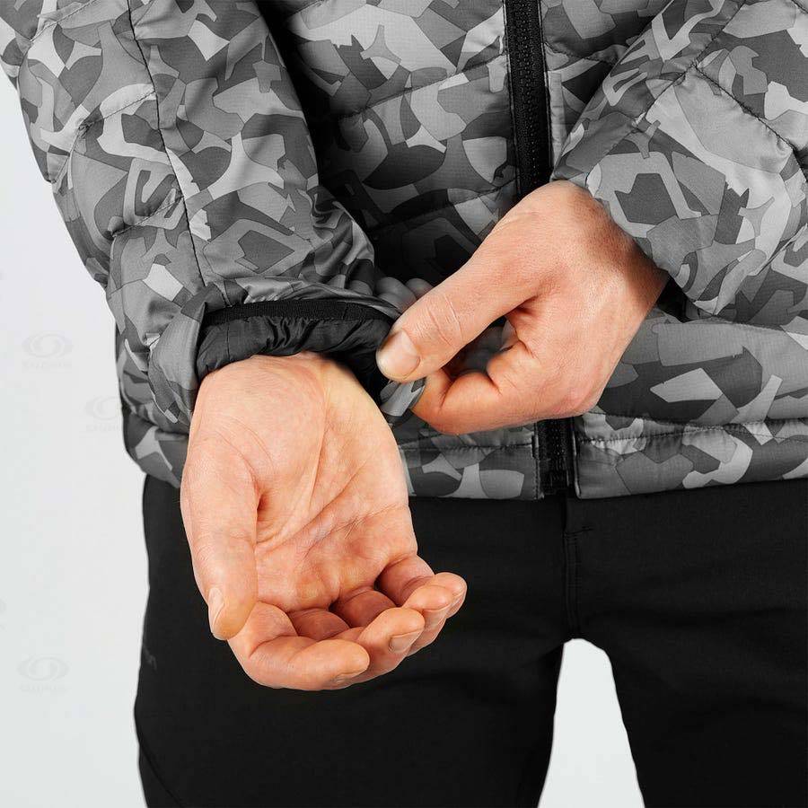 Pánské Softshellová Bunda Salomon Bundy ESSENTIAL XWARM DOWN Bílé Černé | CZ-S1989