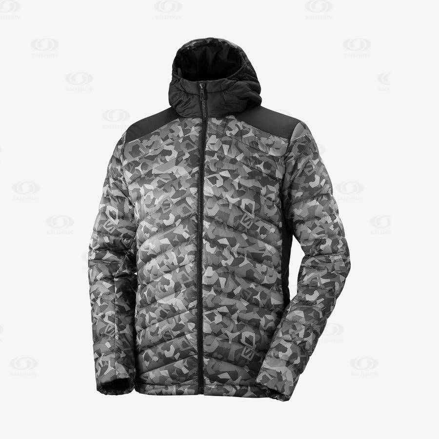 Pánské Softshellová Bunda Salomon Bundy ESSENTIAL XWARM DOWN Bílé Černé | CZ-S1989