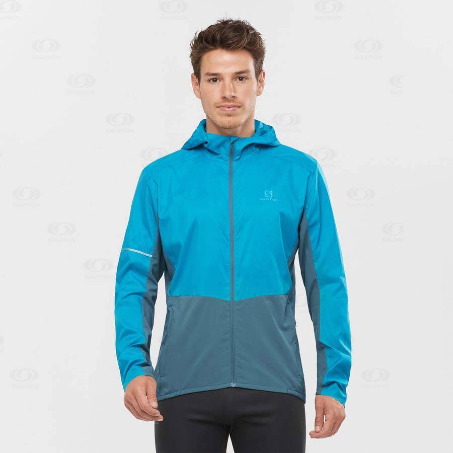 Pánské Softshellová Bunda Salomon Bundy AGILE WIND Blankyt | CZ-S2192