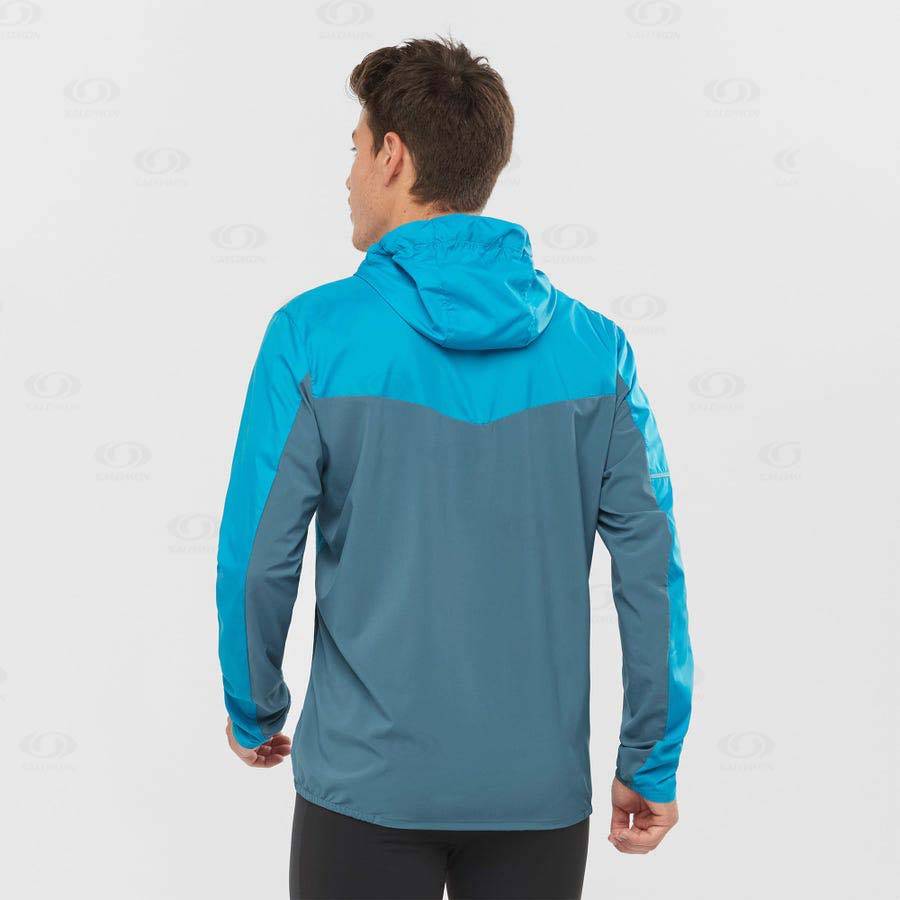 Pánské Softshellová Bunda Salomon Bundy AGILE WIND Blankyt | CZ-S2192