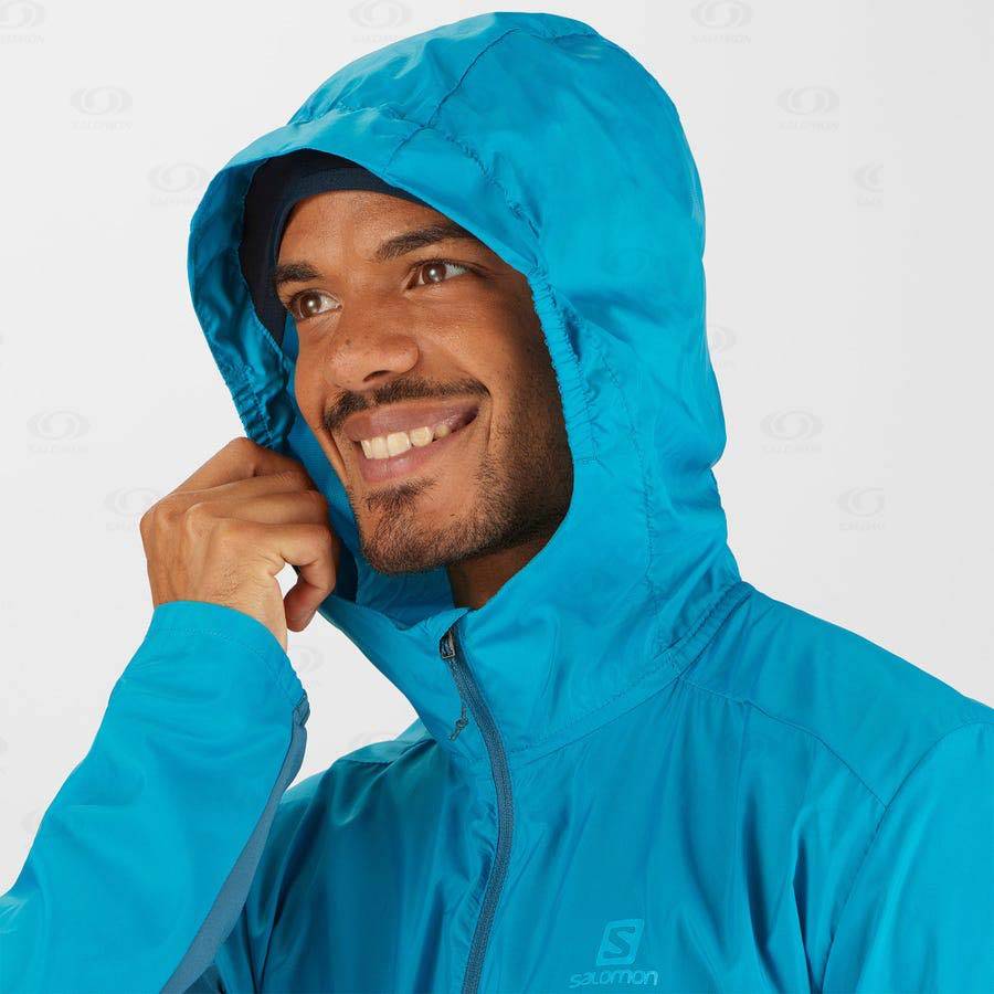 Pánské Softshellová Bunda Salomon Bundy AGILE WIND Blankyt | CZ-S2192