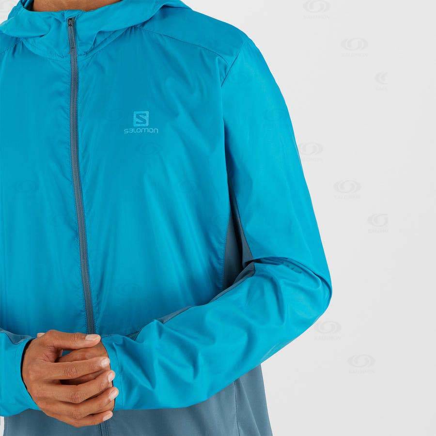 Pánské Softshellová Bunda Salomon Bundy AGILE WIND Blankyt | CZ-S2192