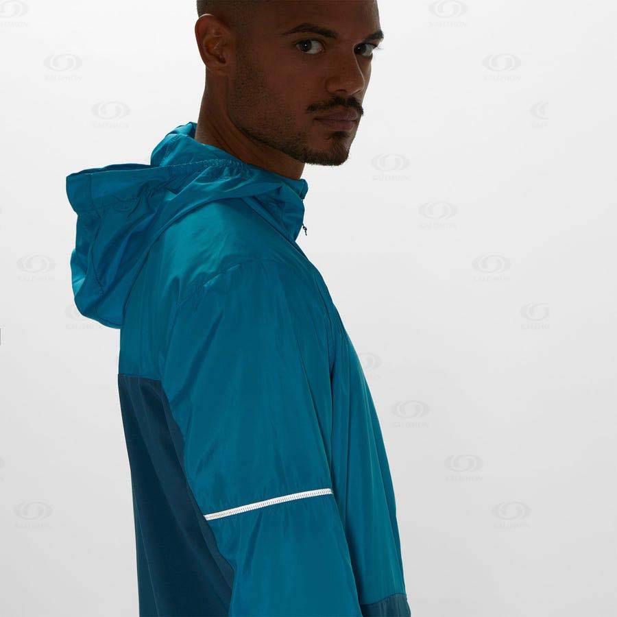 Pánské Softshellová Bunda Salomon Bundy AGILE WIND Blankyt | CZ-S2192