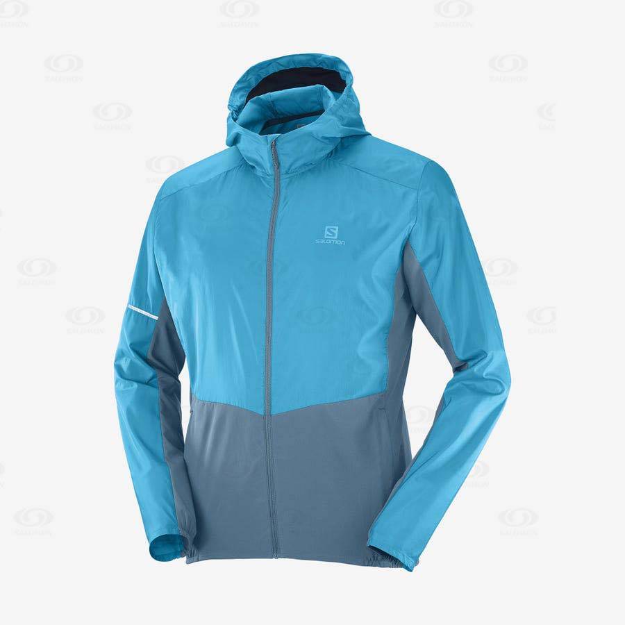 Pánské Softshellová Bunda Salomon Bundy AGILE WIND Blankyt | CZ-S2192