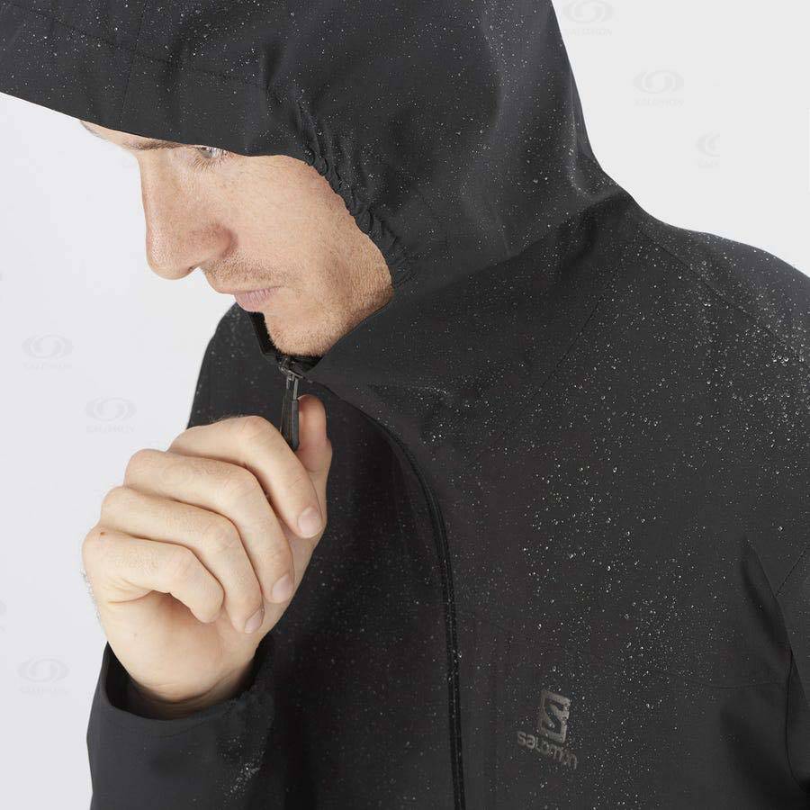 Pánské Softshellová Bunda Salomon Bundy OUTRACK WATERPROOF 2.5L Černé | CZ-S2297