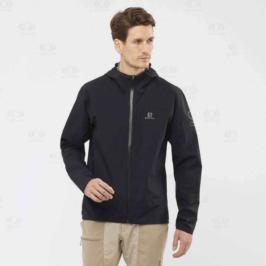 Pánské Softshellová Bunda Salomon Bundy OUTRACK WATERPROOF 2.5L Černé | CZ-S2297