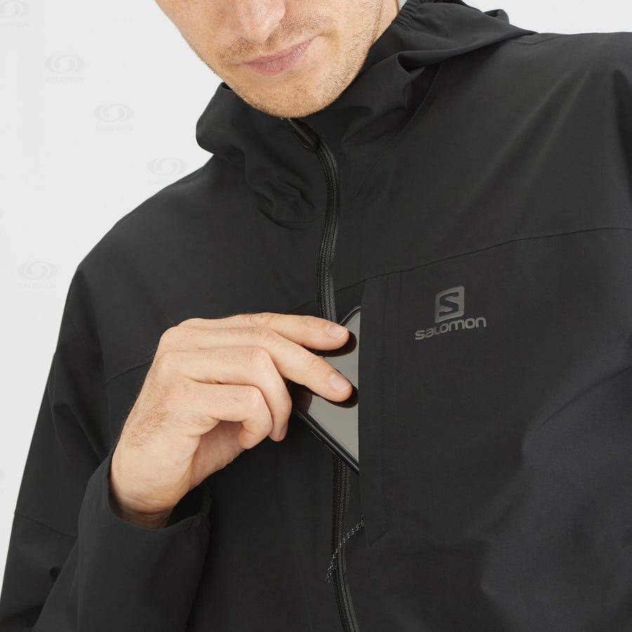 Pánské Softshellová Bunda Salomon Bundy OUTRACK WATERPROOF 2.5L Černé | CZ-S2297