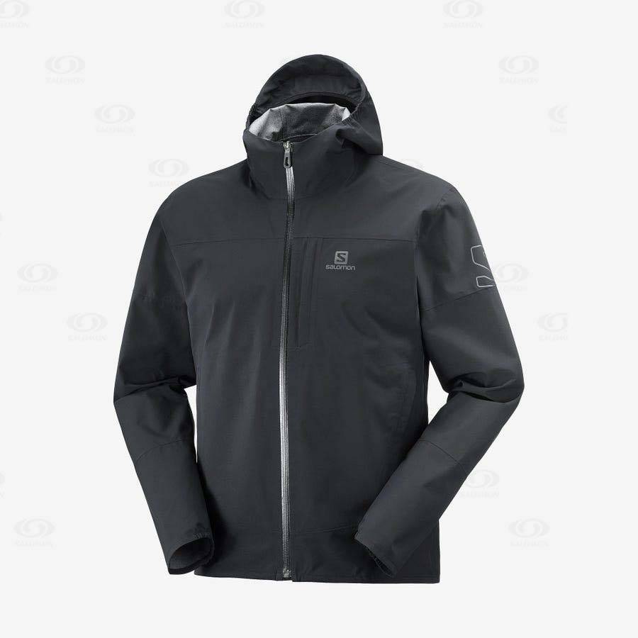 Pánské Softshellová Bunda Salomon Bundy OUTRACK WATERPROOF 2.5L Černé | CZ-S2297