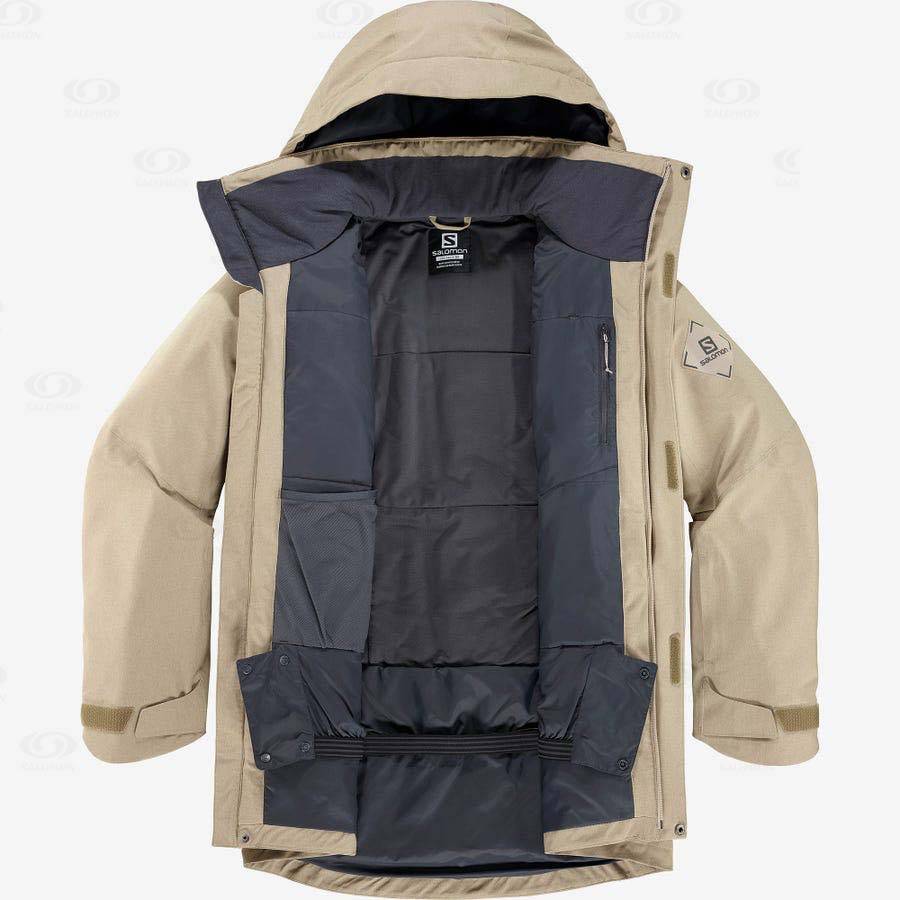 Pánské Softshellová Bunda Salomon Bundy STANCE CARGO Hnědé | CZ-S2465