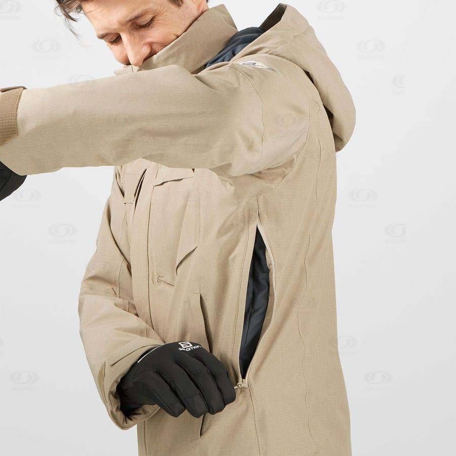 Pánské Softshellová Bunda Salomon Bundy STANCE CARGO Hnědé | CZ-S2465