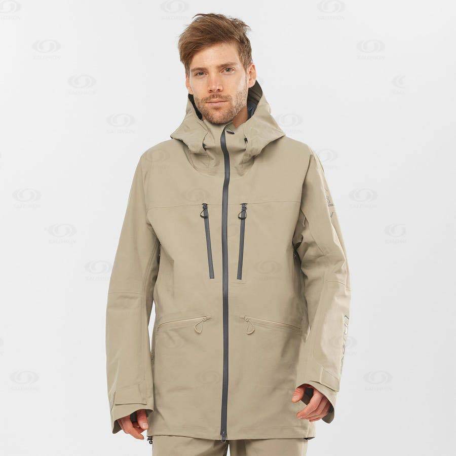 Pánské Softshellová Bunda Salomon Bundy S/LAB QST GORE-TEX PRO 3L Hnědé | CZ-W2720