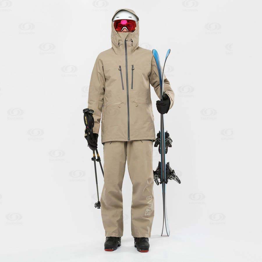 Pánské Softshellová Bunda Salomon Bundy S/LAB QST GORE-TEX PRO 3L Hnědé | CZ-W2720