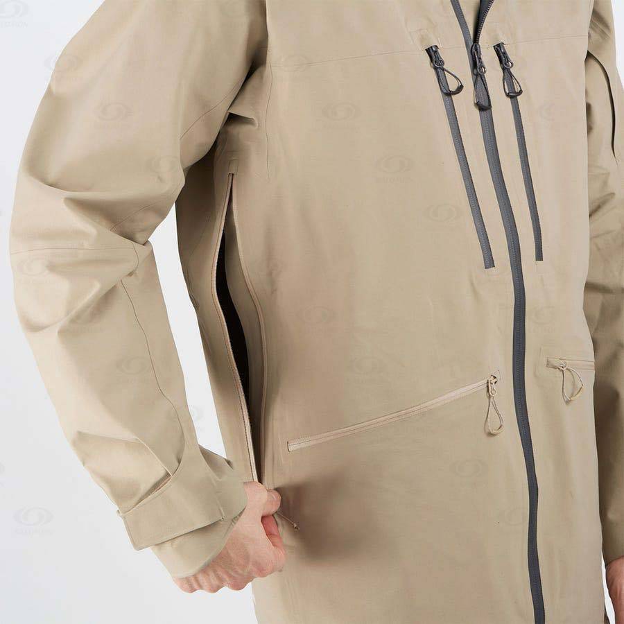 Pánské Softshellová Bunda Salomon Bundy S/LAB QST GORE-TEX PRO 3L Hnědé | CZ-W2720