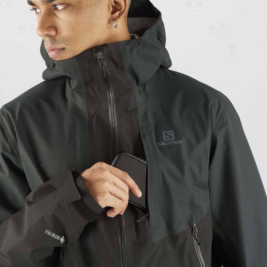 Pánské Softshellová Bunda Salomon Bundy OUTLINE GORE-TEX HYBRID Černé | CZ-W3210