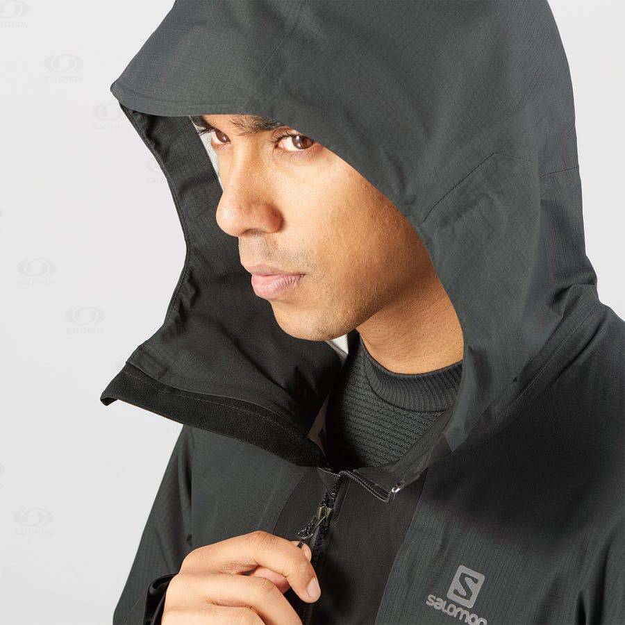 Pánské Softshellová Bunda Salomon Bundy OUTLINE GORE-TEX HYBRID Černé | CZ-W3210