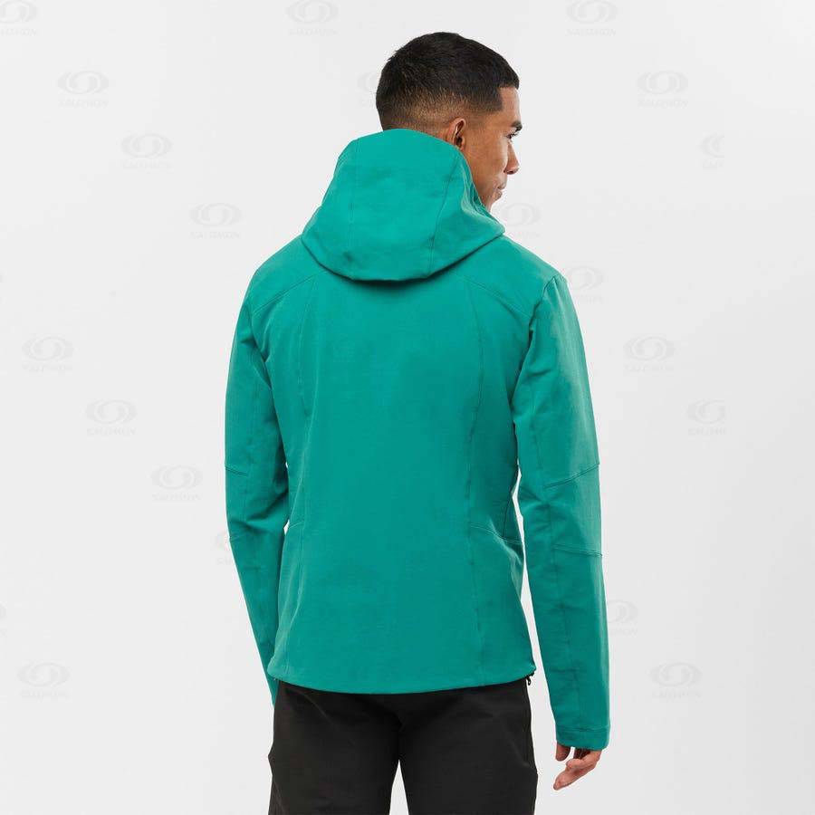 Pánské Softshellová Bunda Salomon Bundy OUTPEAK SOFTSHELL Zelene | CZ-W3290