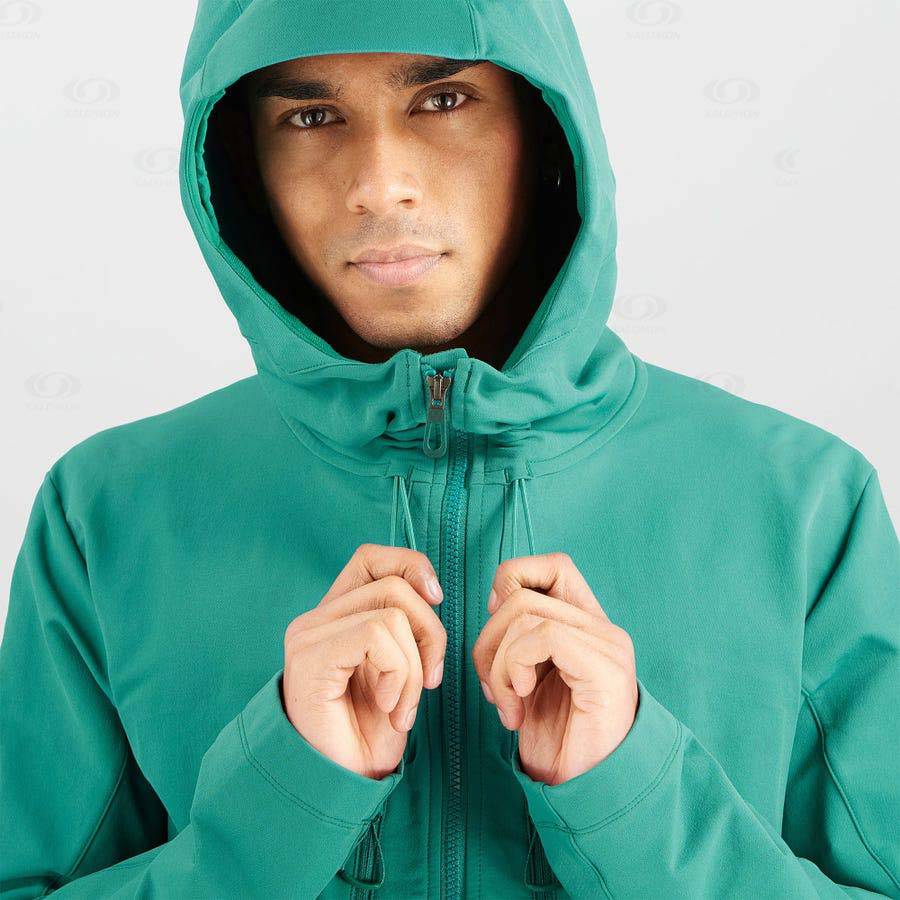 Pánské Softshellová Bunda Salomon Bundy OUTPEAK SOFTSHELL Zelene | CZ-W3290
