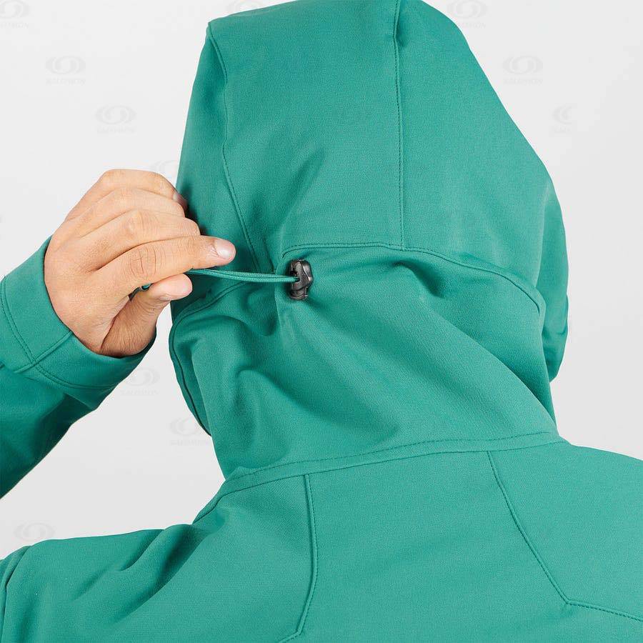 Pánské Softshellová Bunda Salomon Bundy OUTPEAK SOFTSHELL Zelene | CZ-W3290
