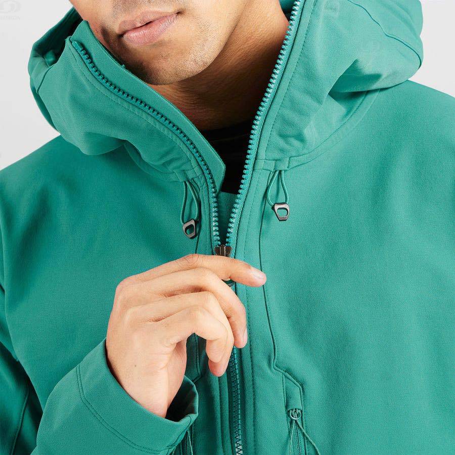 Pánské Softshellová Bunda Salomon Bundy OUTPEAK SOFTSHELL Zelene | CZ-W3290