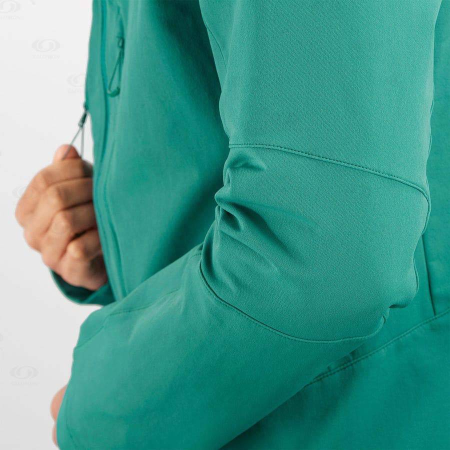 Pánské Softshellová Bunda Salomon Bundy OUTPEAK SOFTSHELL Zelene | CZ-W3290