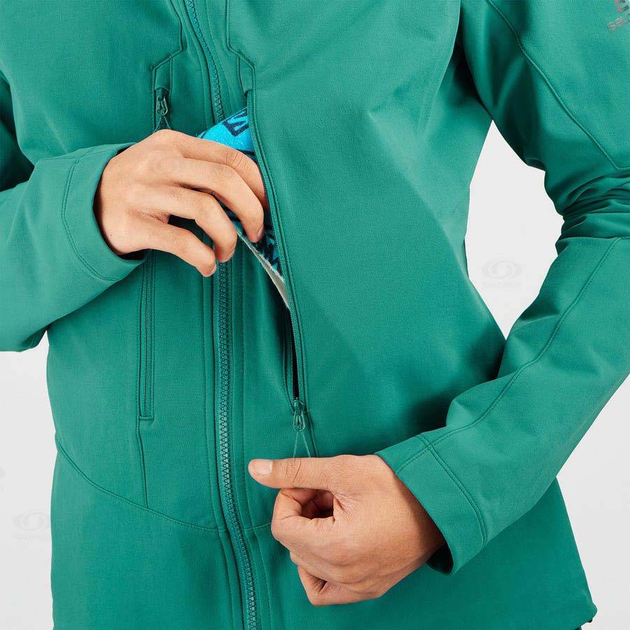 Pánské Softshellová Bunda Salomon Bundy OUTPEAK SOFTSHELL Zelene | CZ-W3290