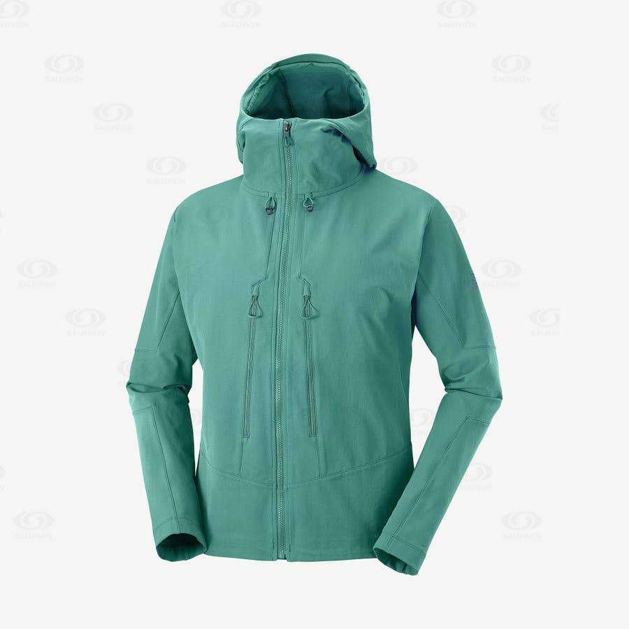Pánské Softshellová Bunda Salomon Bundy OUTPEAK SOFTSHELL Zelene | CZ-W3290