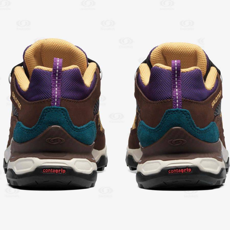 Pánské Tenisky Salomon SHELTER LOW LEATHER Hnědožlutý | CZ-A1206