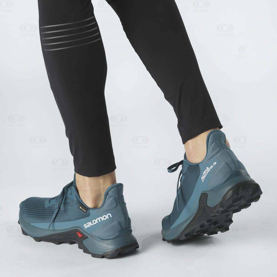 Pánské Trailové Běžecké Boty Salomon ALPHACROSS 3 GORE-TEX Blankyt | CZ-N1365