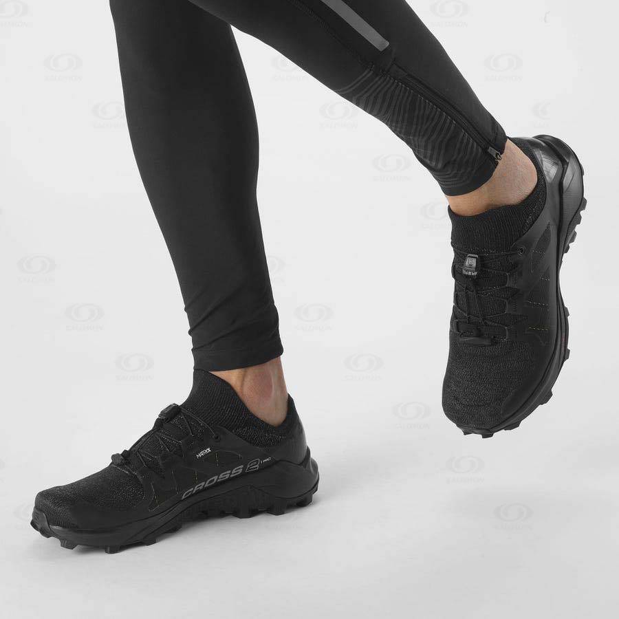 Pánské Trailové Běžecké Boty Salomon CROSS PRO 2 Černé | CZ-S2584