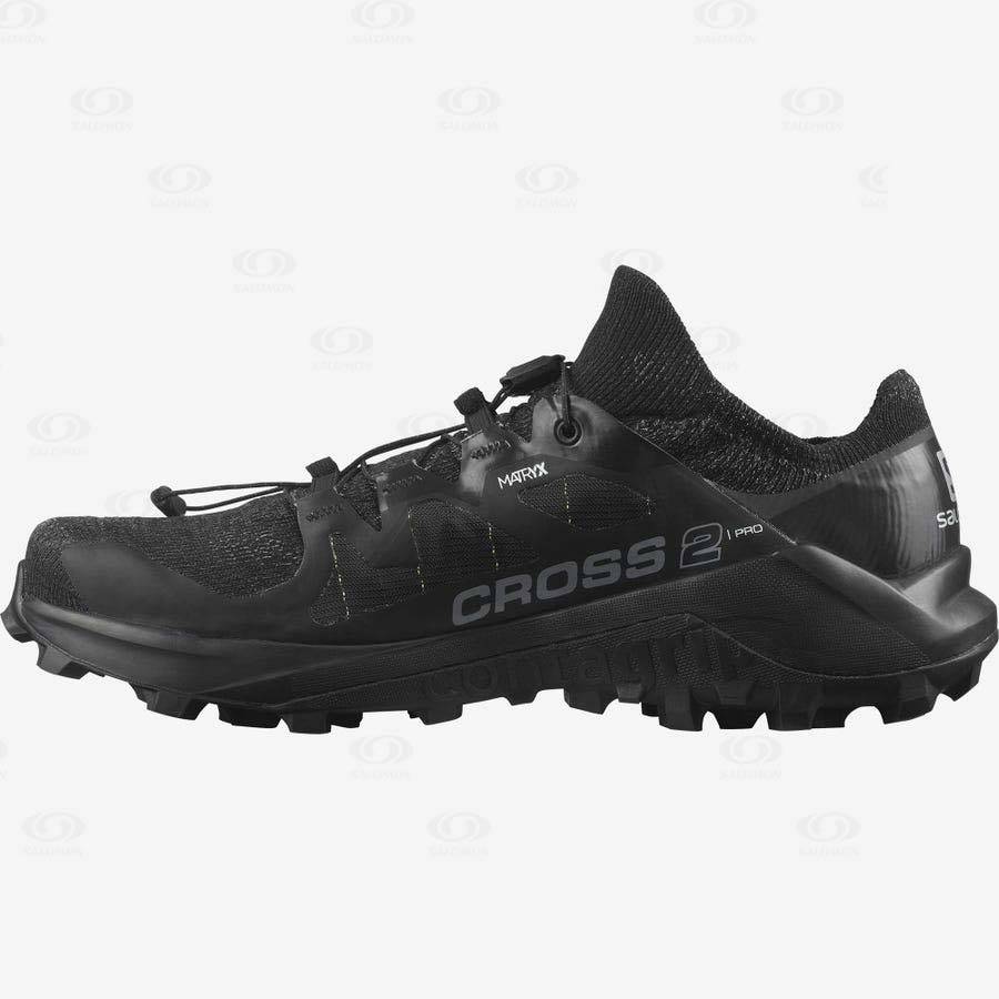 Pánské Trailové Běžecké Boty Salomon CROSS PRO 2 Černé | CZ-S2584