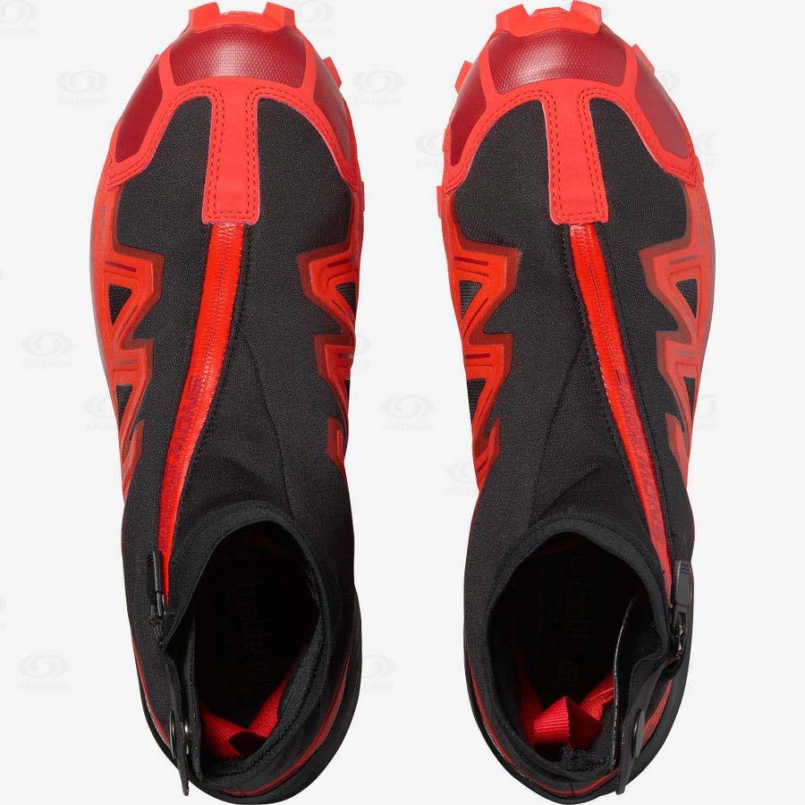 Pánské Trailové Běžecké Boty Salomon SNOWSPIKE CLIMASALOMON™ WATERPROOF Černé Červené | CZ-O1467