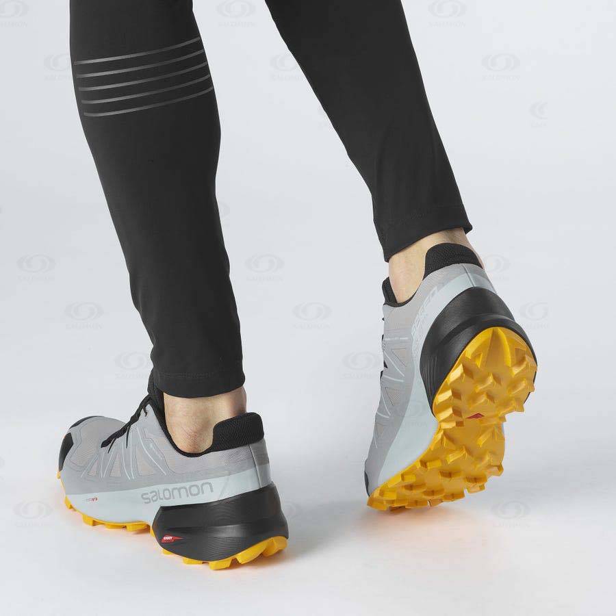 Pánské Trailové Běžecké Boty Salomon SPEEDCROSS 5 GORE-TEX Černé Šedé | CZ-A2046