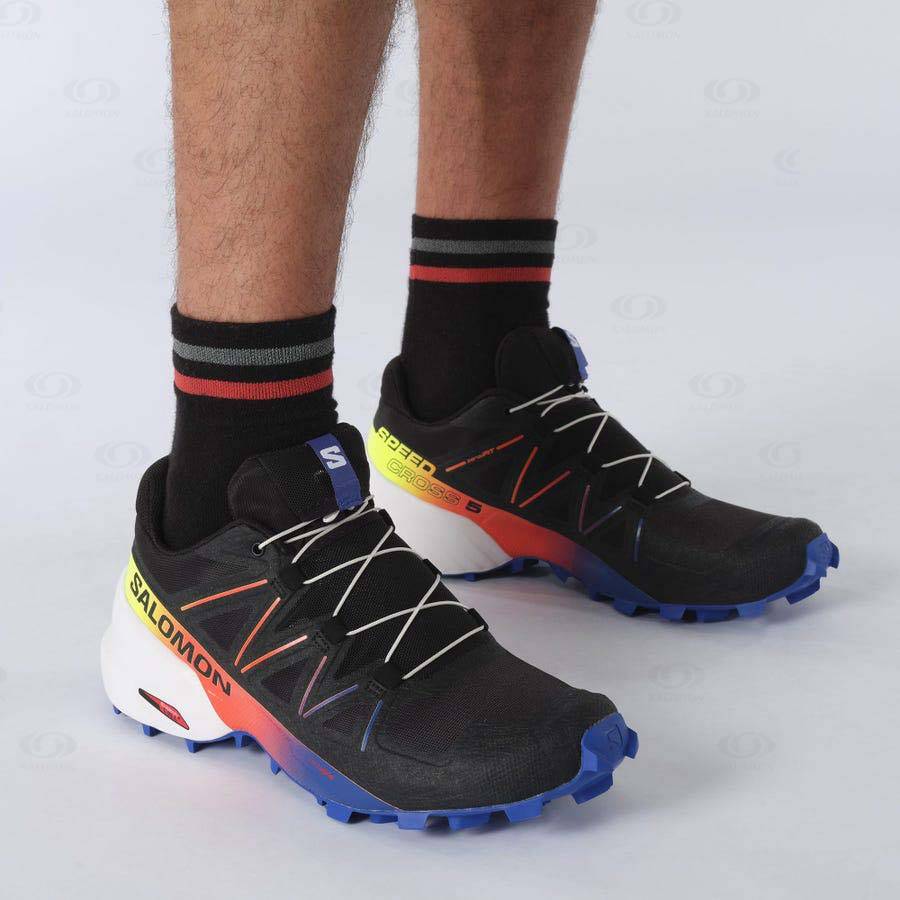 Pánské Trailové Běžecké Boty Salomon SPEEDCROSS 5 RACING PACK Černé Blankyt | CZ-O1474