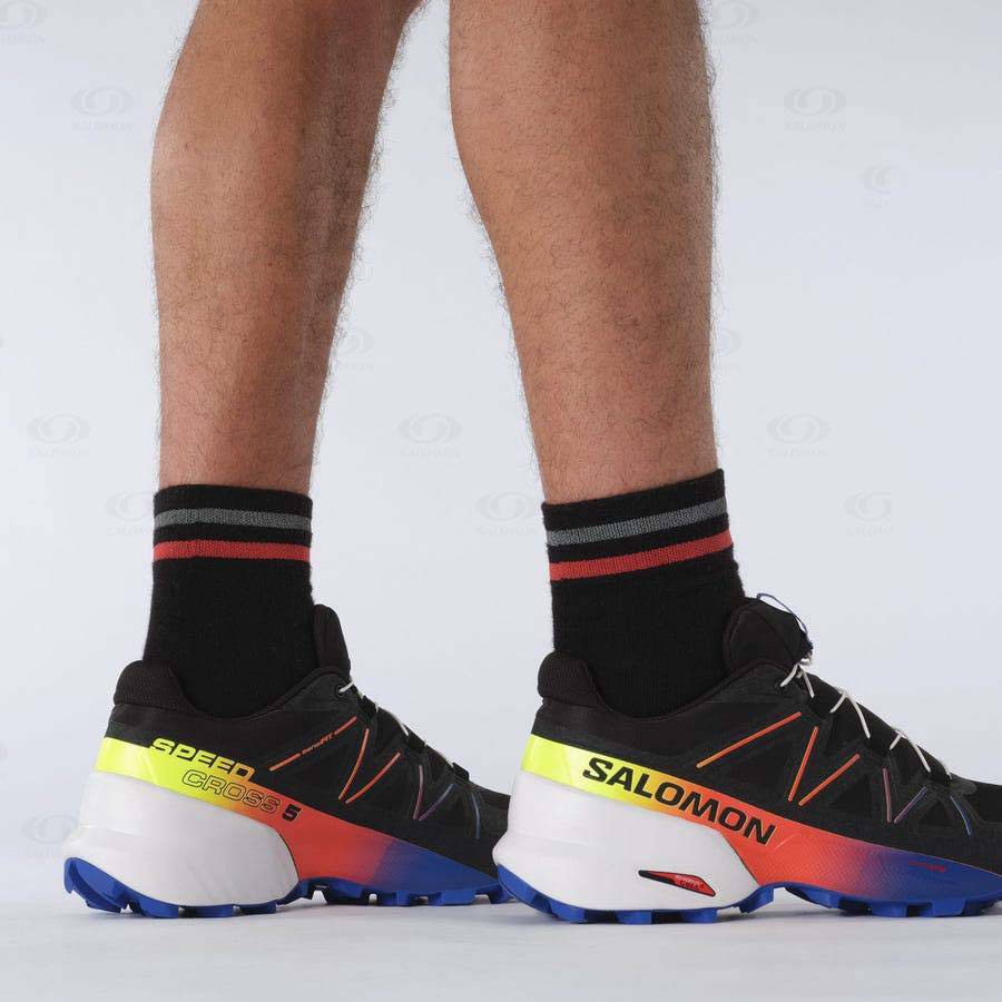 Pánské Trailové Běžecké Boty Salomon SPEEDCROSS 5 RACING PACK Černé Blankyt | CZ-O1474