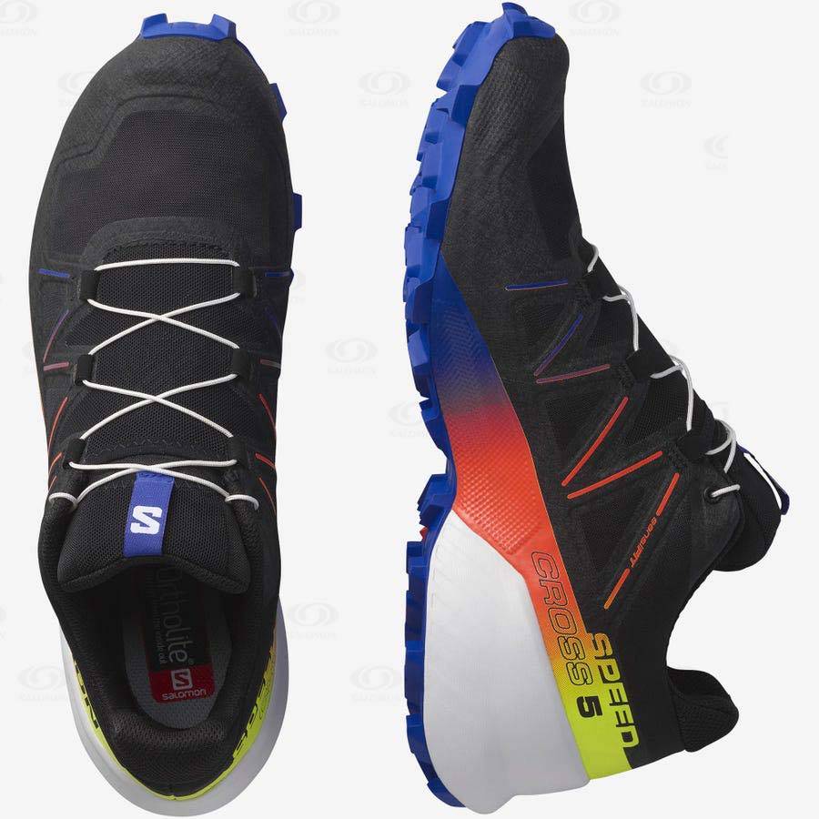 Pánské Trailové Běžecké Boty Salomon SPEEDCROSS 5 RACING PACK Černé Blankyt | CZ-O1474