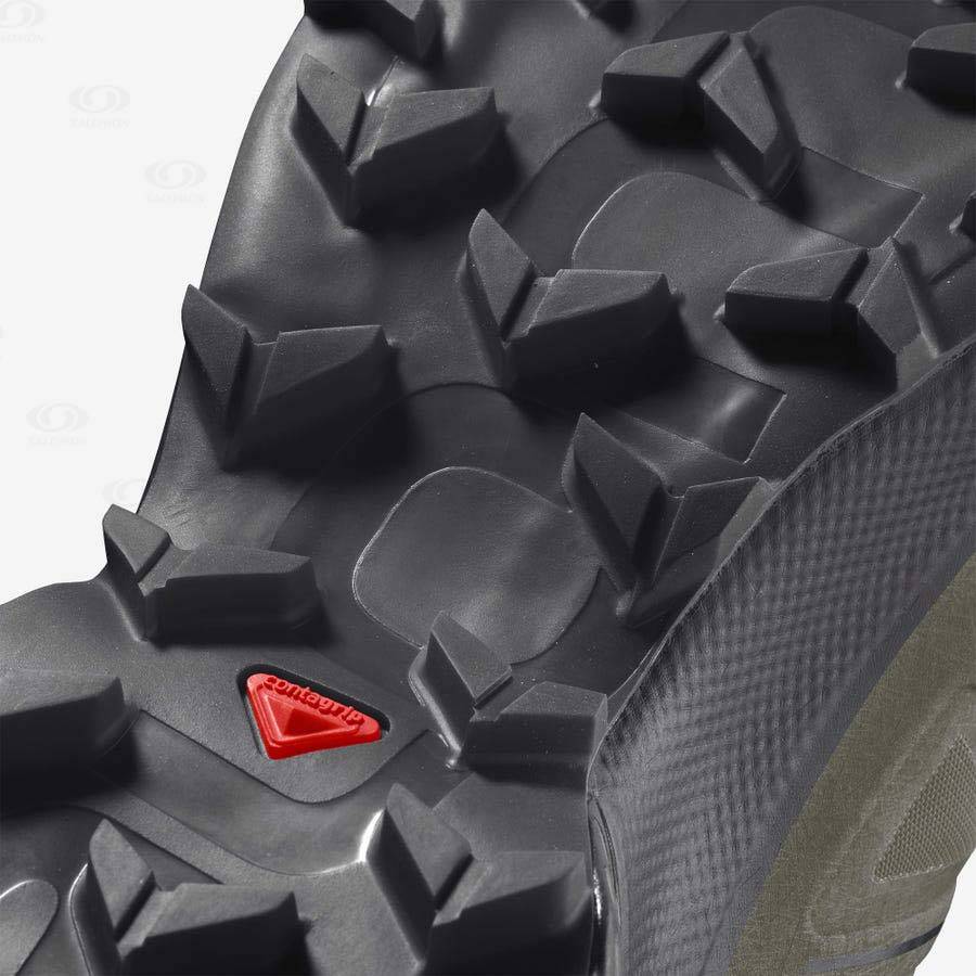 Pánské Trailové Běžecké Boty Salomon SPEEDCROSS 5 WIDE Olivy Zelené | CZ-O2475