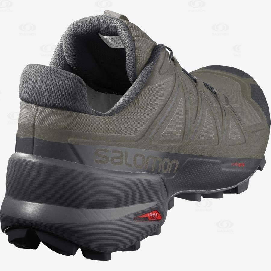 Pánské Trailové Běžecké Boty Salomon SPEEDCROSS 5 WIDE Olivy Zelené | CZ-O2475