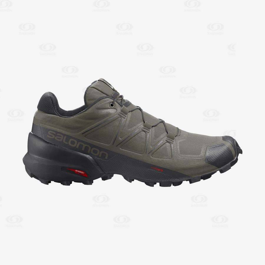 Pánské Trailové Běžecké Boty Salomon SPEEDCROSS 5 WIDE Olivy Zelené | CZ-O2475