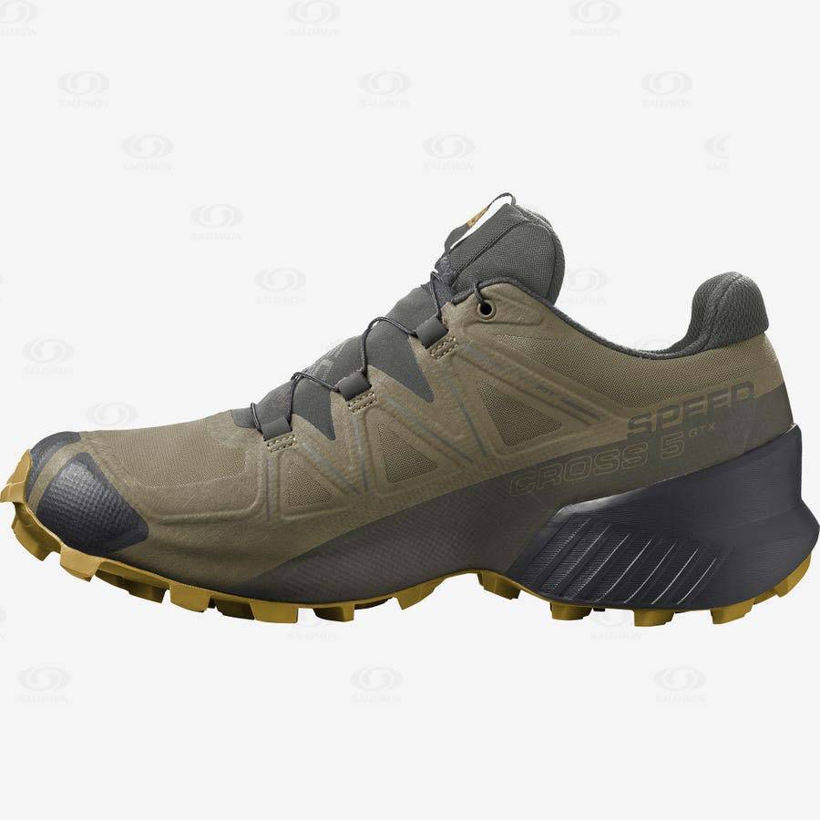 Pánské Trailové Běžecké Boty Salomon SPEEDCROSS 5 GORE-TEX Olivy Zelené | CZ-W3240
