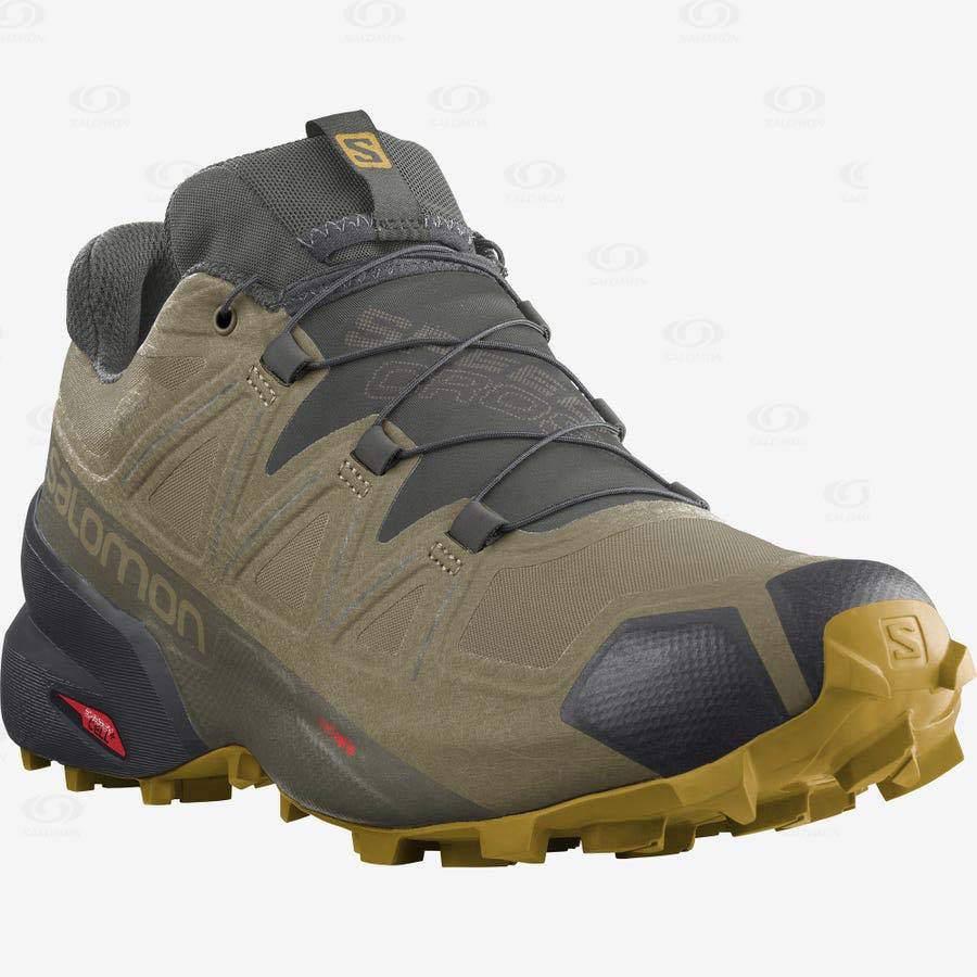 Pánské Trailové Běžecké Boty Salomon SPEEDCROSS 5 GORE-TEX Olivy Zelené | CZ-W3240