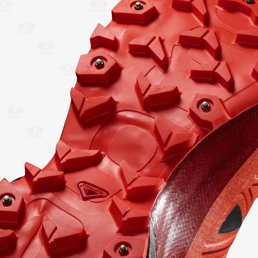 Pánské Trailové Běžecké Boty Salomon SPIKECROSS 5 GORE-TEX Černé Červené | CZ-W1890