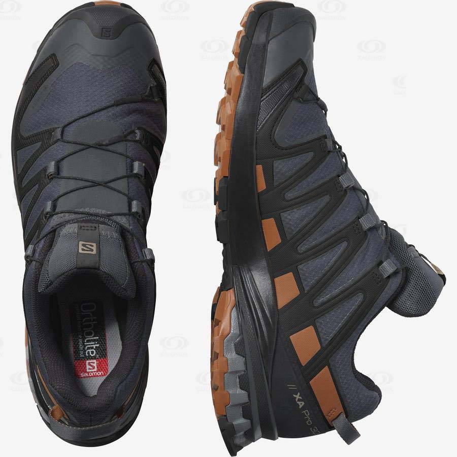 Pánské Trailové Běžecké Boty Salomon XA PRO 3D v8 GORE-TEX Stříbrné | CZ-O2113