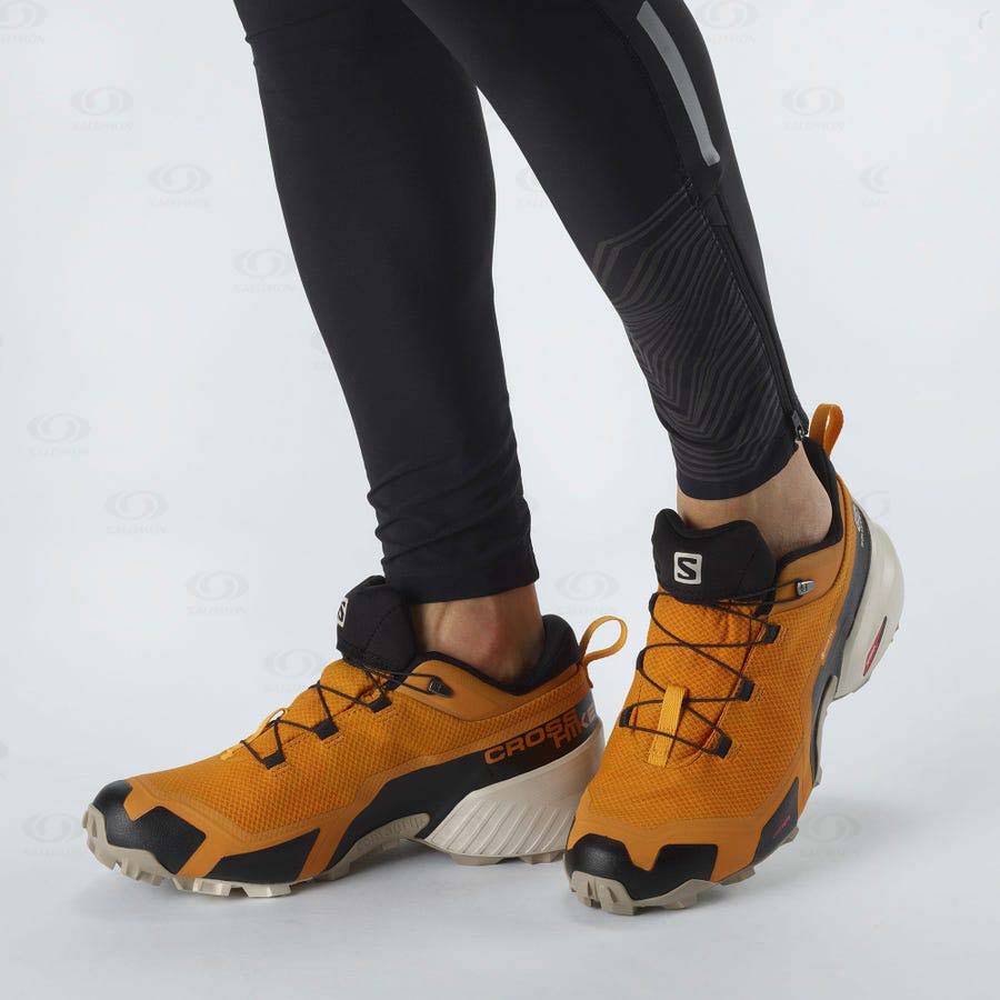 Pánské Trekové Boty Salomon CROSS HIKE GORE-TEX Oranžové | CZ-S2087