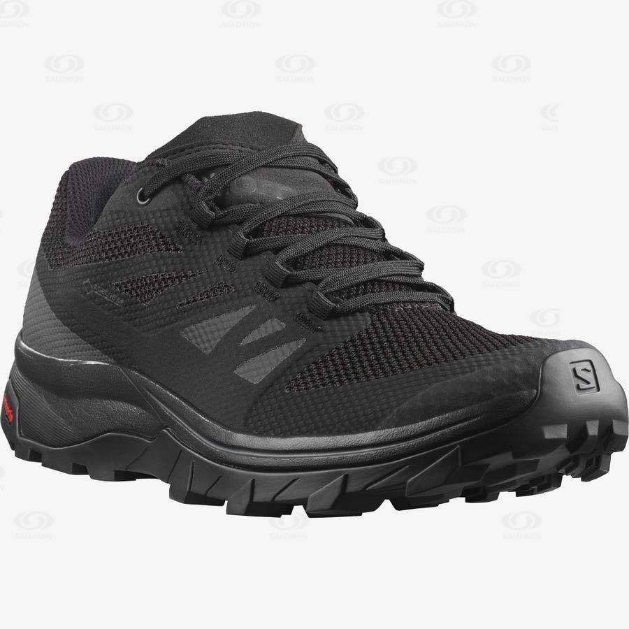 Pánské Trekové Boty Salomon OUTLINE GORE-TEX Černé Černé | CZ-M1069
